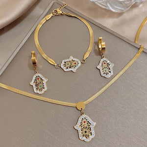 Fatima Hand Stainless Steel Set - Gift Jewelry