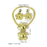 Big Flower Jewelry Set Pendant Necklace Drop Earrings Dubai Wedding African Jewe