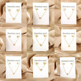 Fairy Heart Jewelry Sets Stainless Steel Tiny Butterfly Pendant Necklace