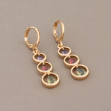 Colorful Zircon Earrings & Pendants Set for Bride - Wedding Jewelry