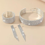 3-Pc Rhinestone Jewelry Set for Wedding Bridal Party