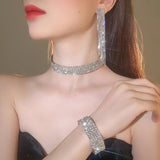 3-Pc Rhinestone Jewelry Set for Wedding Bridal Party