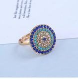 4pc Evil Eye Jewelry Set Women Zircon Necklace Bracelet Earring Ring Turkey