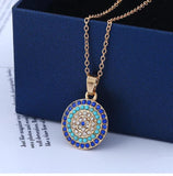 4pc Evil Eye Jewelry Set Women Zircon Necklace Bracelet Earring Ring Turkey