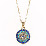 4pc Evil Eye Jewelry Set Women Zircon Necklace Bracelet Earring Ring Turkey