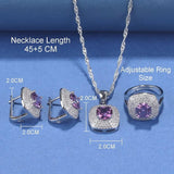 12-Color Wedding Jewelry Set with Bracelet, Earrings, Zirconia Accessories