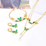 316L Stainless Steel Seashells Butterfly Pearl Charm Jewelry Set