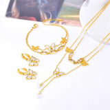 316L Stainless Steel Seashells Butterfly Pearl Charm Jewelry Set