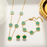 Plum Blossom Shell Jewelry Set High Stainless Steel Gift