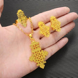 Ethiopian Cross Jewelry Set for Women Girls Eritrean African Bridal