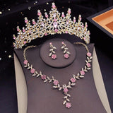 Gorgeous Bridal Jewelry Set Crown Choker Necklace Wedding Bride Costume