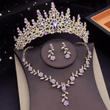 Gorgeous Bridal Jewelry Set Crown Choker Necklace Wedding Bride Costume