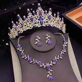 Gorgeous Bridal Jewelry Set Crown Choker Necklace Wedding Bride Costume