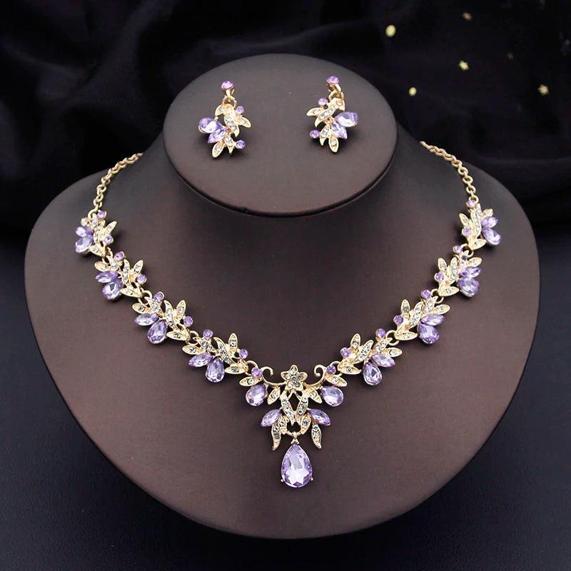 Rhinestone Crystal Wedding Jewelry Sets 3 Pcs