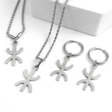 African Berbers Symbol Jewelry Set Amazigh Letter Necklace Bracelet