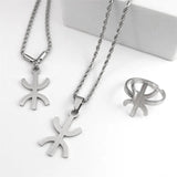 African Berbers Symbol Jewelry Set Amazigh Letter Necklace Bracelet