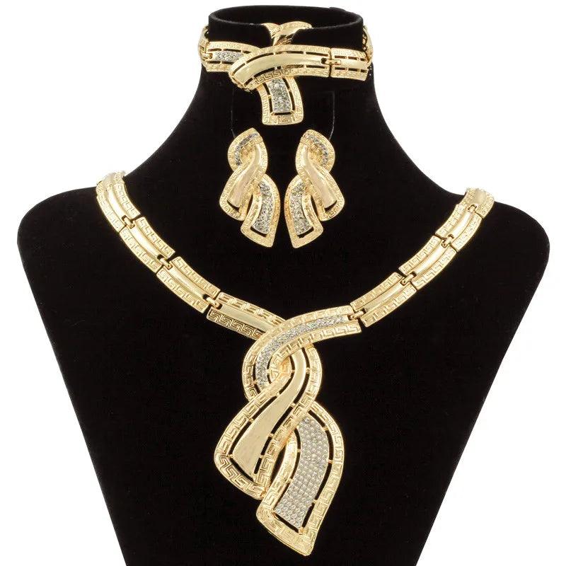 Indian Jewelry Set Crystal Necklace Earrings Bridal Sets Wedding