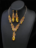 Exaggerated Retro Necklace Earrings Set