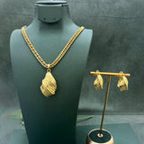 24k Plated Copper Chain Ring Sets Earrings Pendent Necklace for Women