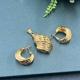 24k Plated Copper Chain Ring Sets Earrings Pendent Necklace for Women