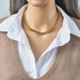 316L Stainless Steel Silver Thick Chain Necklace Bracelets Set