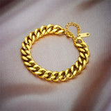 316L Stainless Steel Silver Thick Chain Necklace Bracelets Set