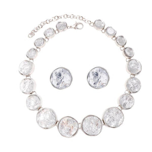 ZAA Resin Choker Necklace Earrings Set Statement Jewelry