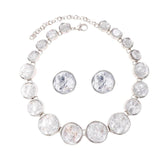 ZAA Resin Choker Necklace Earrings Set Statement Jewelry