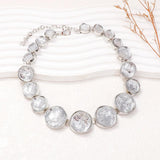 ZAA Resin Choker Necklace Earrings Set Statement Jewelry