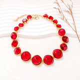 ZAA Resin Choker Necklace Earrings Set Statement Jewelry