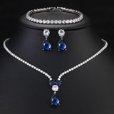 Clear Zircon Water Drop Jewelry Set for Women