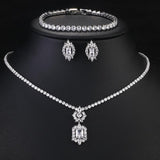 Clear Zircon Water Drop Jewelry Set for Women