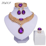 Dubai 18K Plated Jewelry Set Women Wedding Set Necklace Earrings Bracele