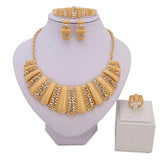 Dubai 18K Plated Jewelry Set Women Wedding Set Necklace Earrings Bracele