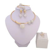 Dubai 18K Plated Jewelry Set Women Wedding Set Necklace Earrings Bracele