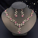 Flower Necklace Sets for Women Choker Necklace and Earrings Set