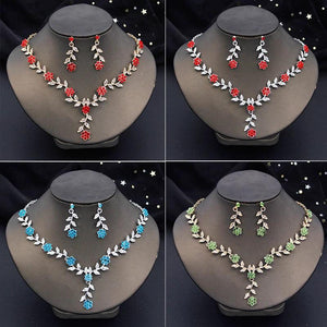 Flower Necklace Sets for Women Choker Necklace and Earrings Set