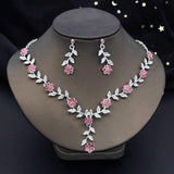 Flower Necklace Sets for Women Choker Necklace and Earrings Set