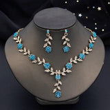 Flower Necklace Sets for Women Choker Necklace and Earrings Set
