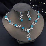 Flower Necklace Sets for Women Choker Necklace and Earrings Set