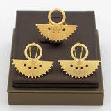 18k Plated Clip Earrings and Finger Ring Set
