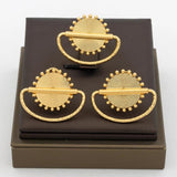 18k Plated Clip Earrings and Finger Ring Set