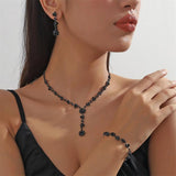 Vintage Crystal Jewelry Set for Wedding Bride