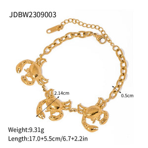 Geometric Crab Jewelry Set 18K Plated Stainless Steel