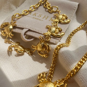 Geometric Crab Jewelry Set 18K Plated Stainless Steel