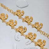 Geometric Crab Jewelry Set 18K Plated Stainless Steel