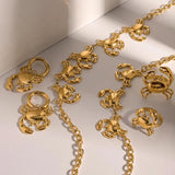 Geometric Crab Jewelry Set 18K Plated Stainless Steel