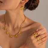 Geometric Crab Jewelry Set 18K Plated Stainless Steel