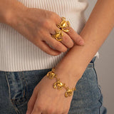 Geometric Crab Jewelry Set 18K Plated Stainless Steel