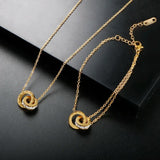 Roman Numerals Crystal Charm Jewelry Set Stainless Steel For Women